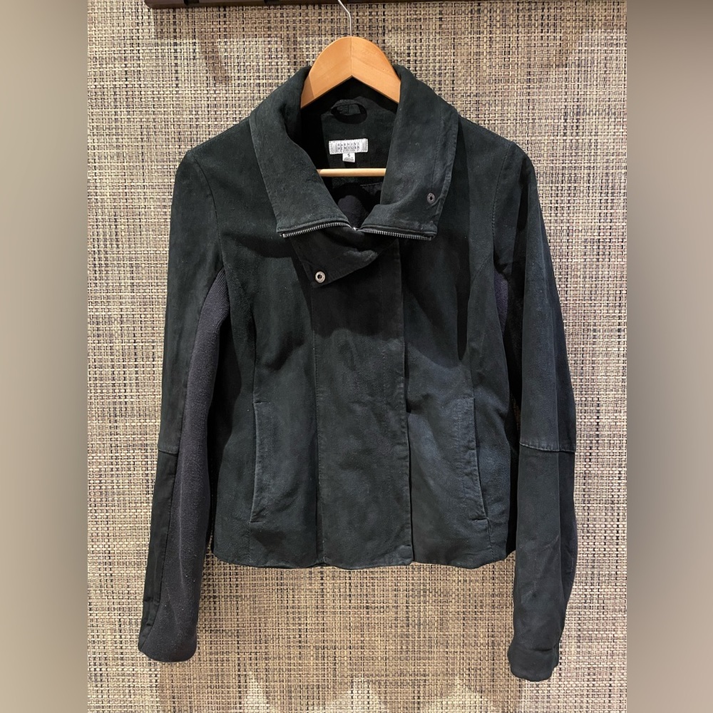 Barney’s New York Black Genuine Suede Leather Jacket